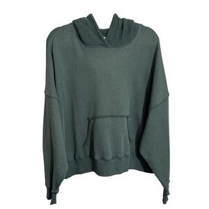 American Eagle Size Large Green Oversized Hoodie Sweater Lounge Casual Stretch